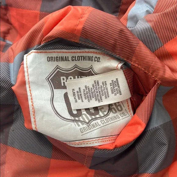 Route 66 Orange and Gray REVERSIBLE Puffer Jacket with Quilted Design - Picture 6 of 6